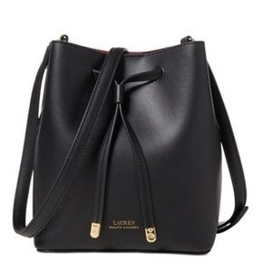 Lauren Ralph Lauren Mini Leather Drawstring Bag